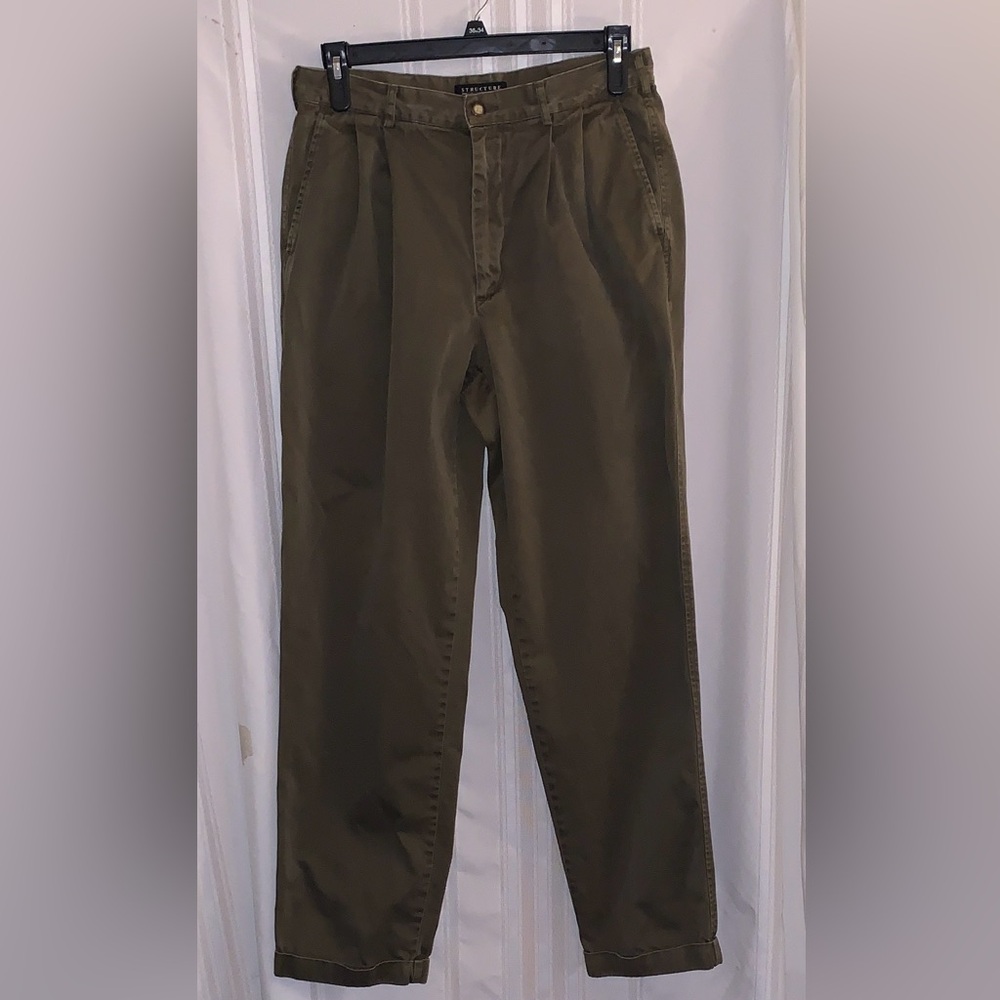 Men’s Vintage Structure Olive Green Pants